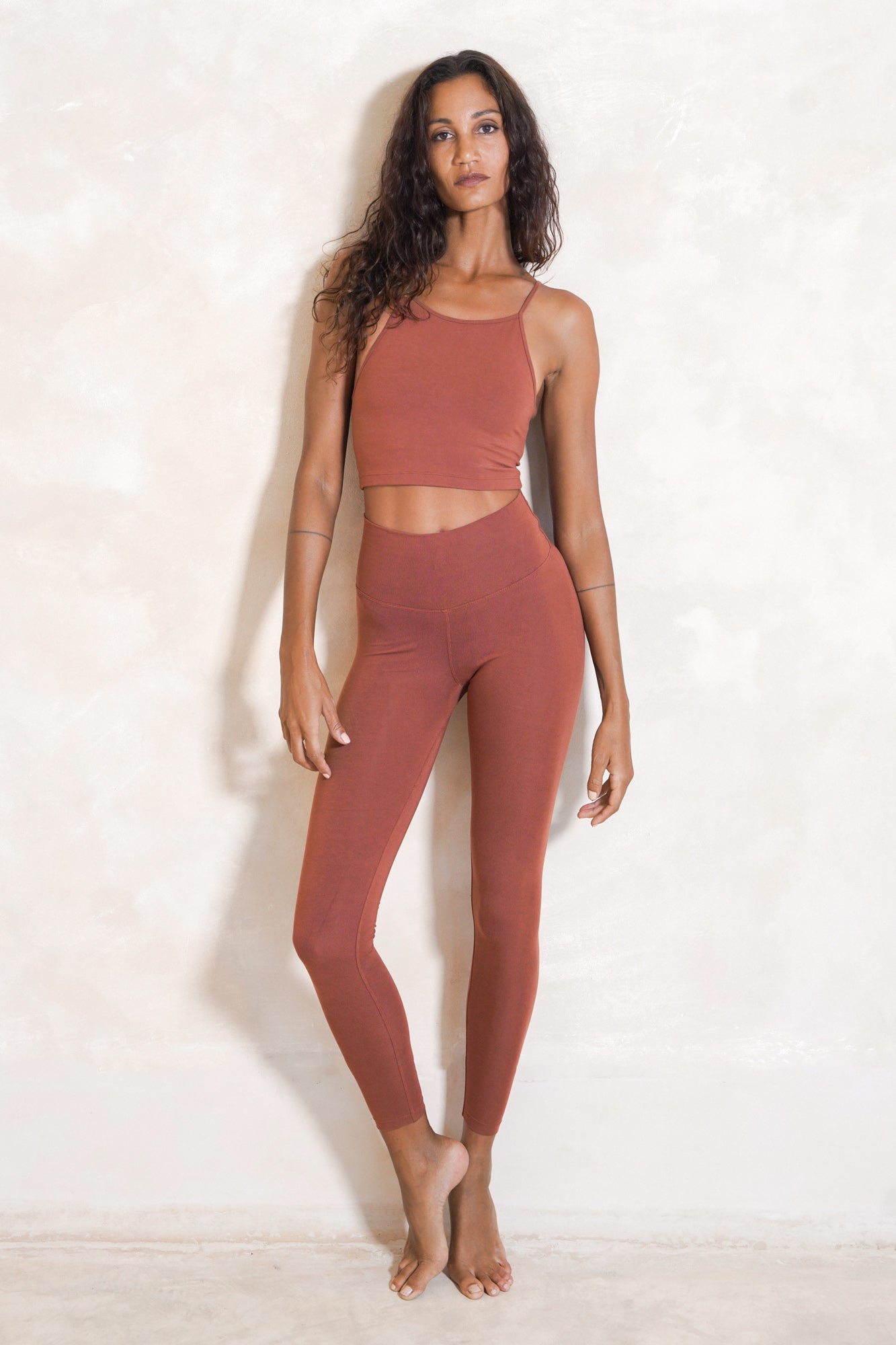 Studio K Eira High-Rise Bamboo Leggings – eco-friendly, soft, and comfortable yoga and lounge wear, available in multiple sizes.