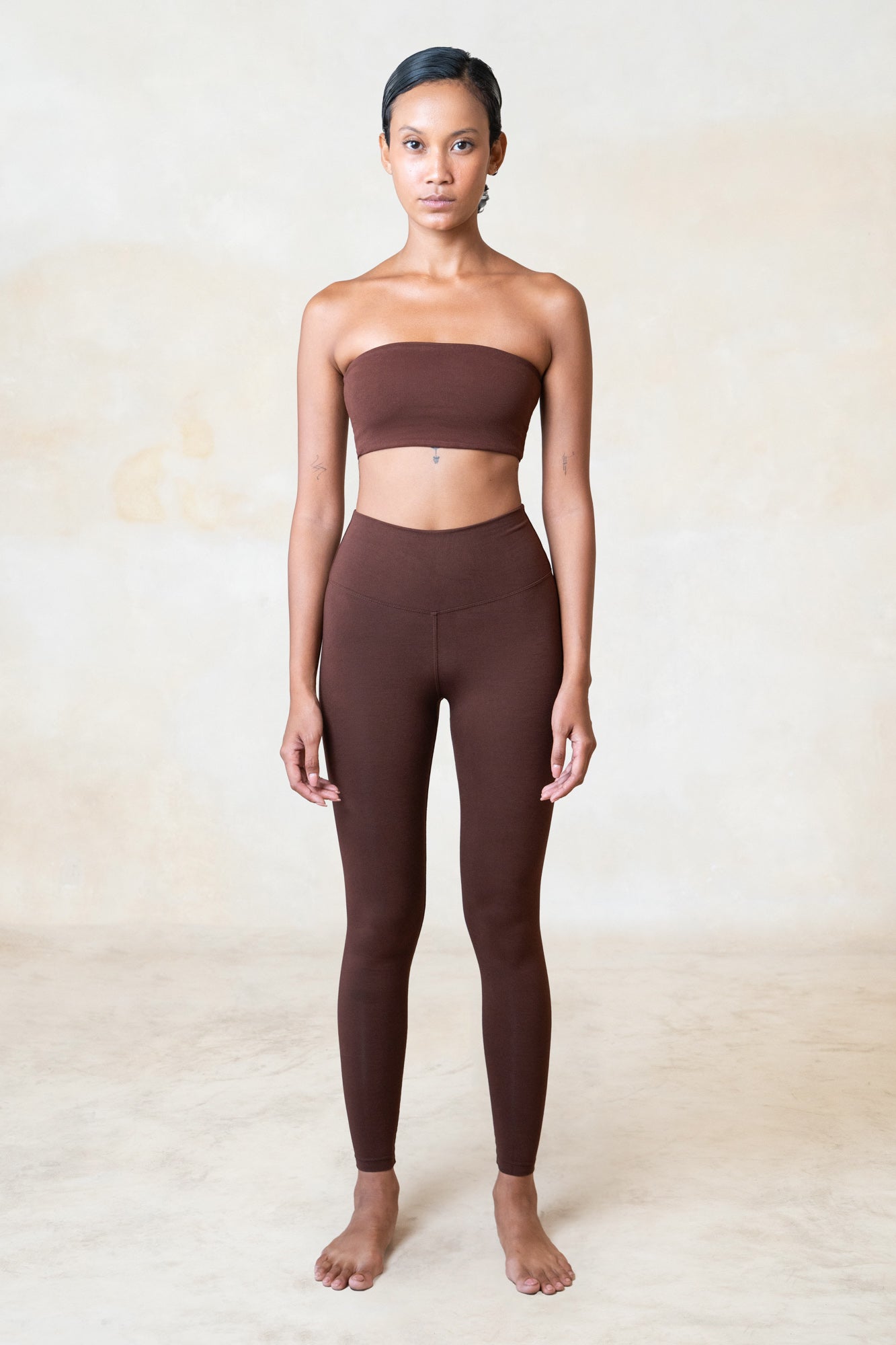 Studio K Womens Eira High-Rise Bamboo Leggings Chestnut