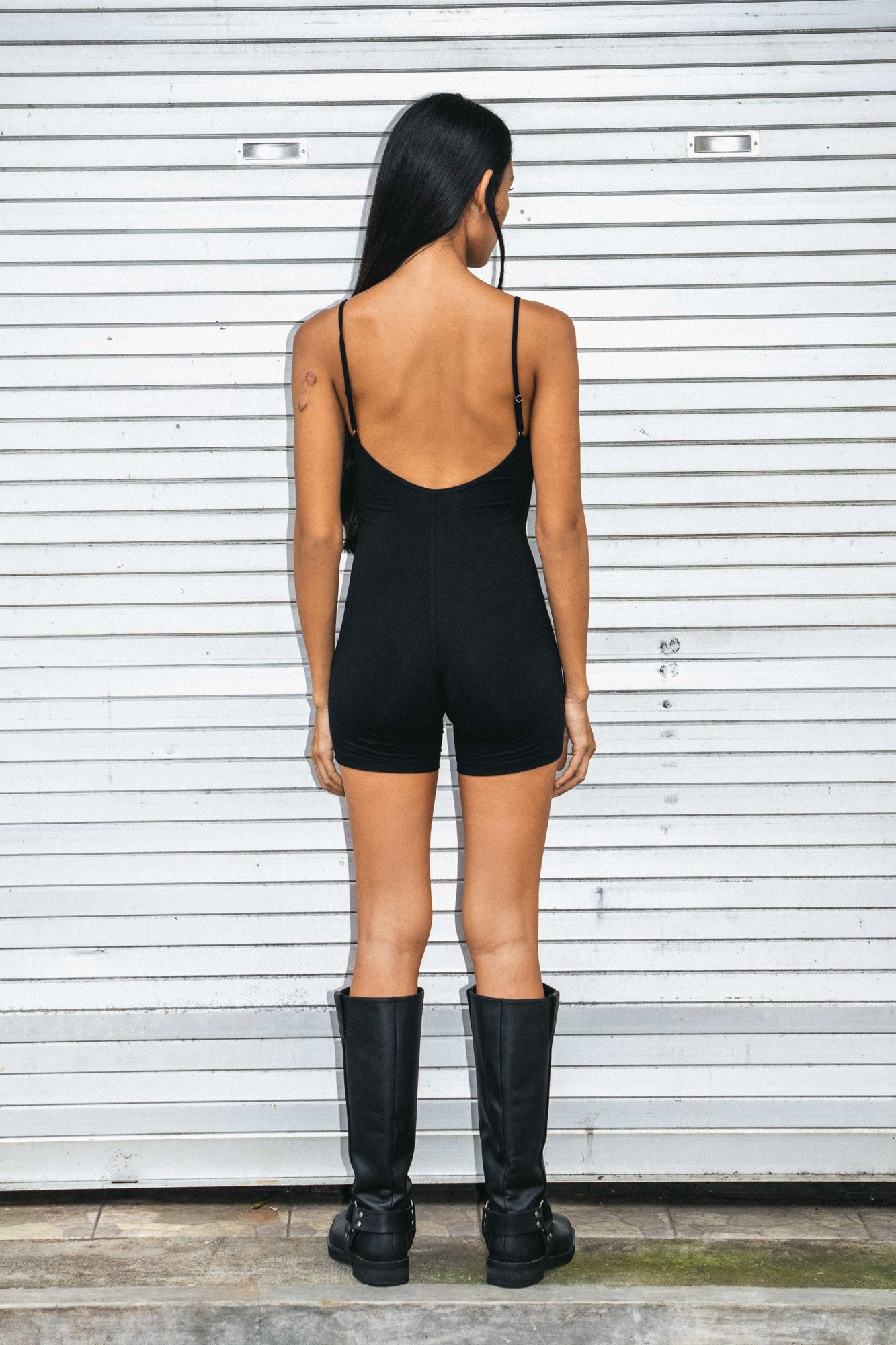 Studio K Katarina Bamboo Bodysuit in Black – eco-friendly, soft, and comfortable yoga and lounge wear, available in multiple sizes.