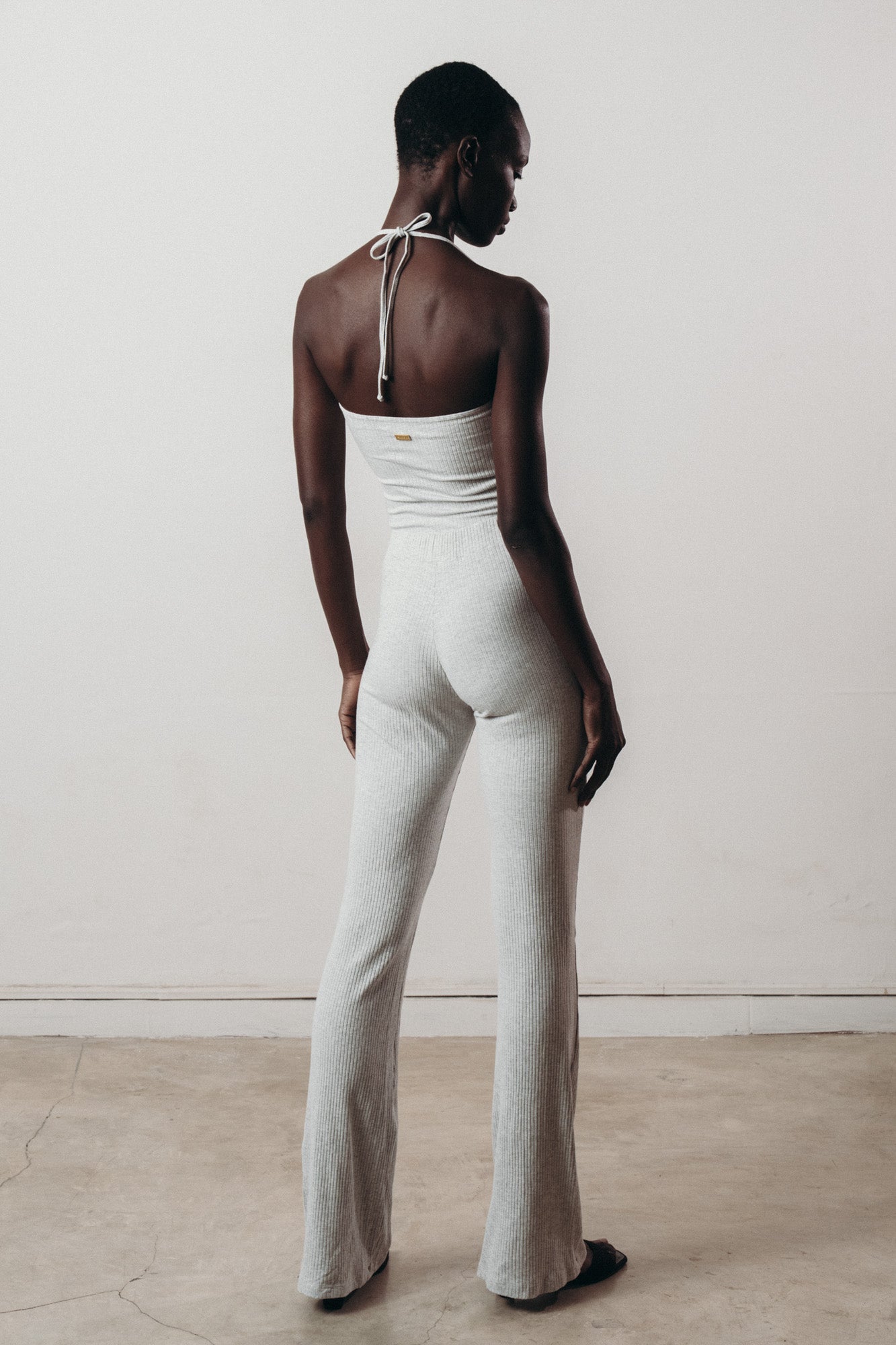 Rib Halter Neck Top