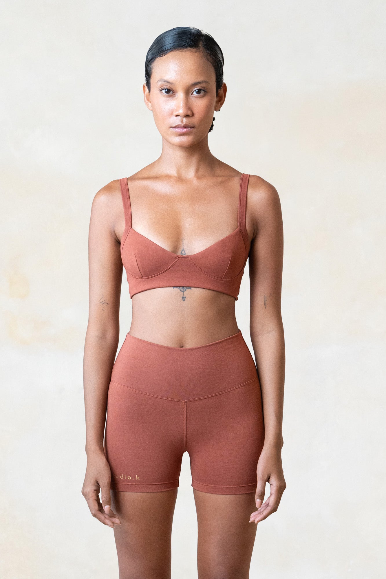 Studio K Disa Bamboo Shorts – eco-friendly, soft, and comfortable yoga and lounge wear, available in multiple sizes.