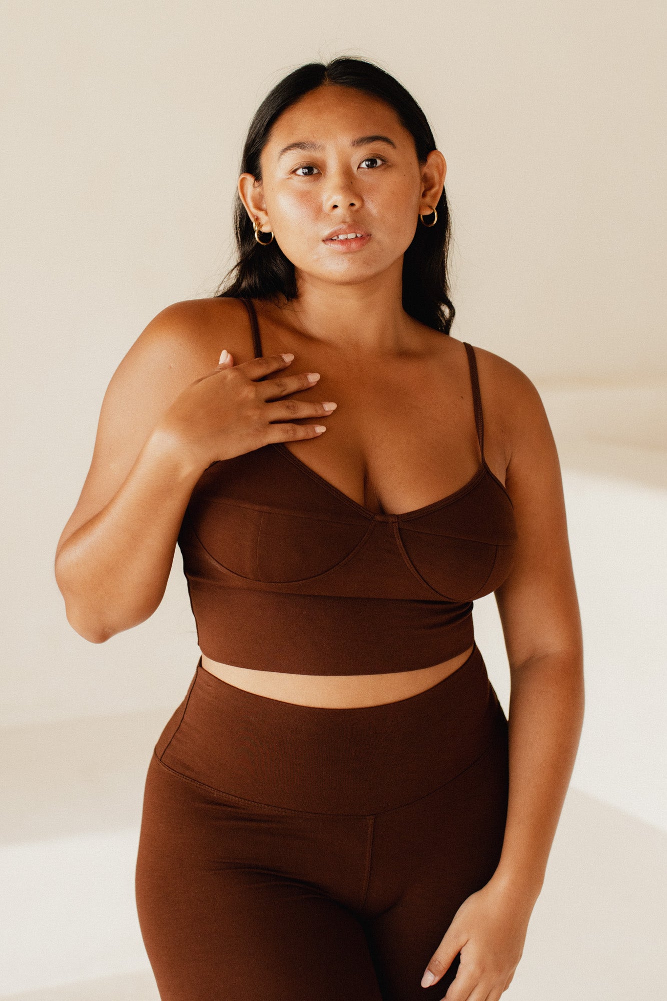 Studio K Ylva Bamboo Bralette – eco-friendly, soft, and comfortable yoga and lounge wear, available in multiple sizes.