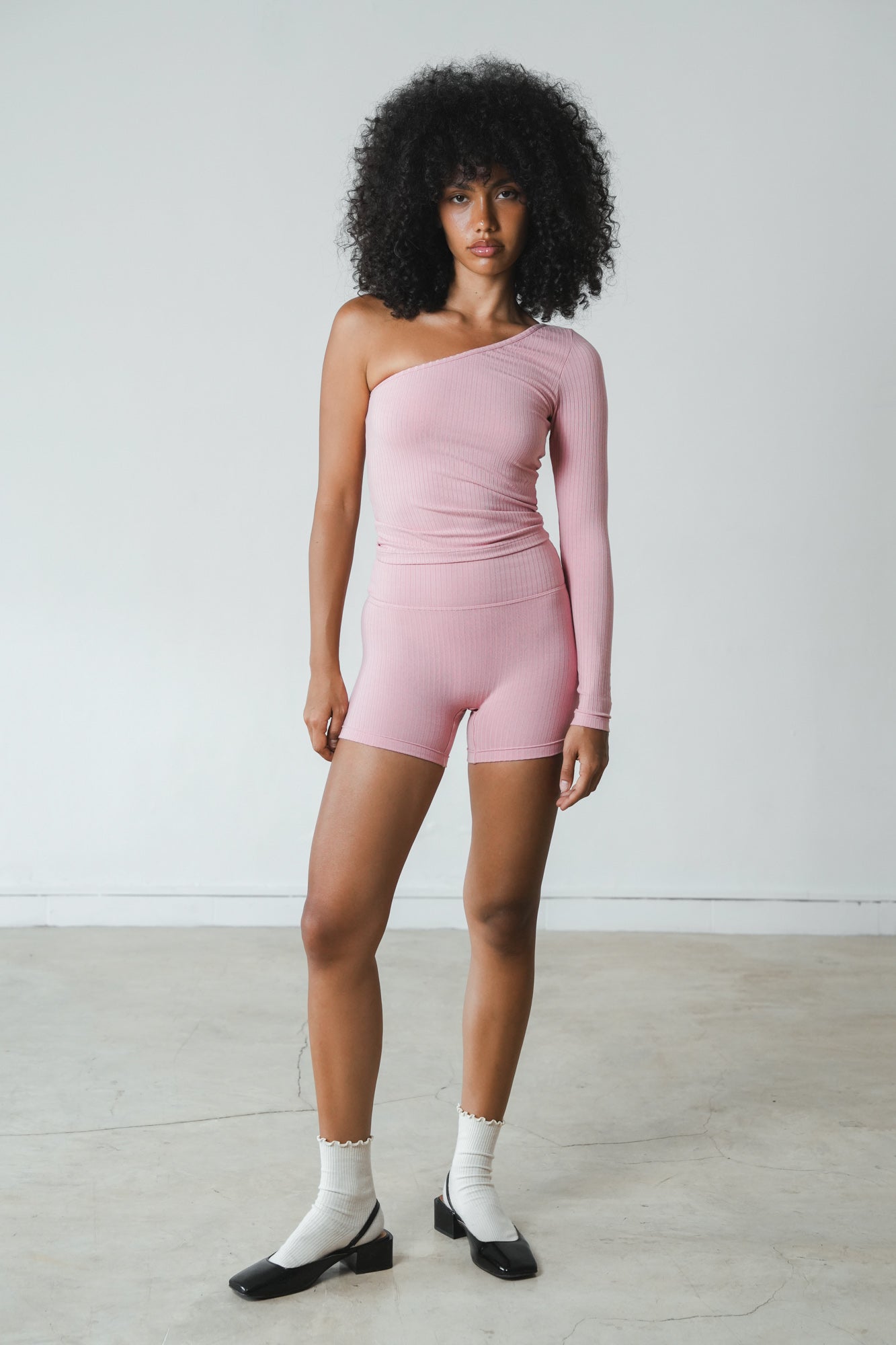 Rib One Shoulder Top