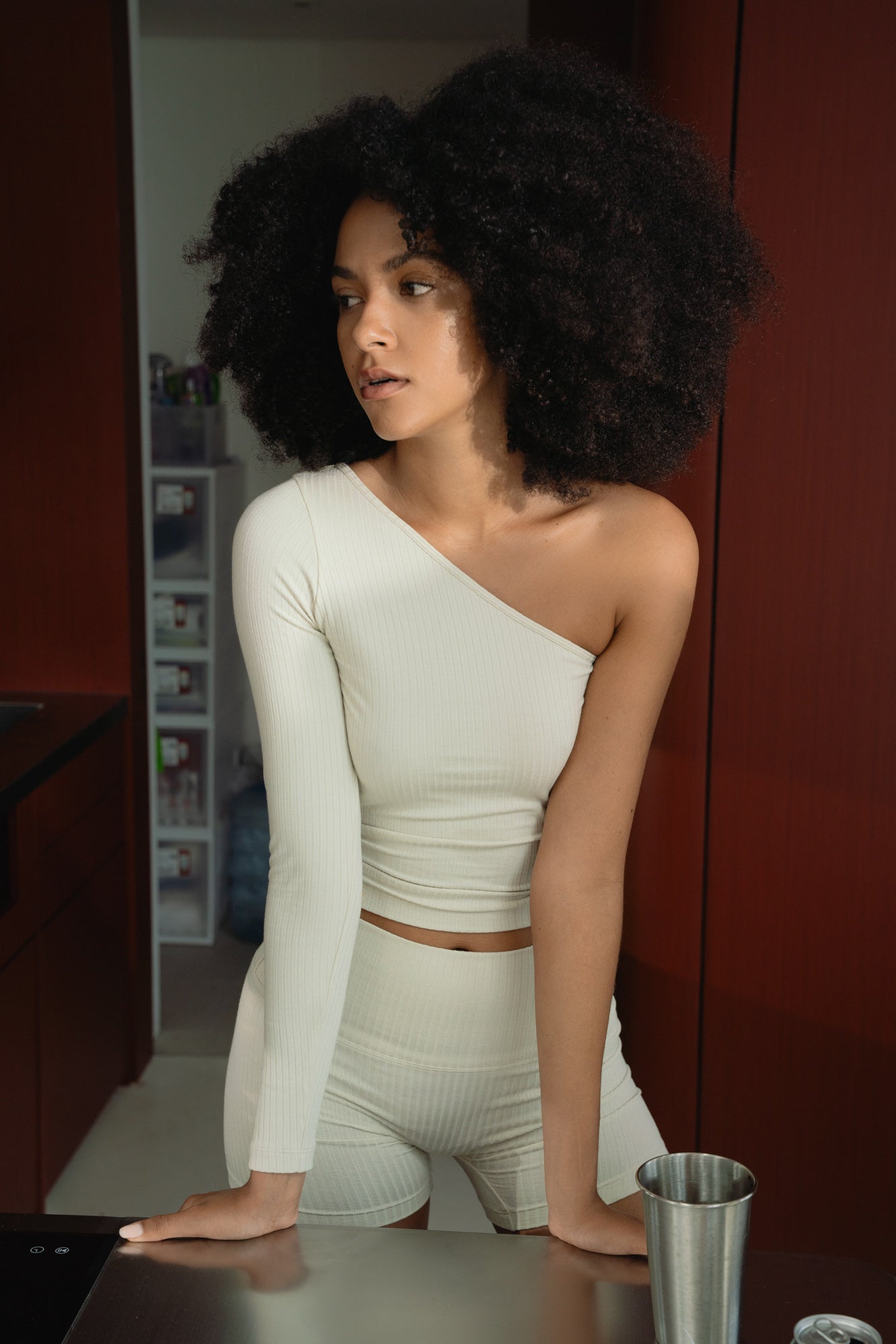 Studio K Rib 4-inch Shorts – sustainable, soft, and comfortable yoga and lounge wear, available in multiple sizes.