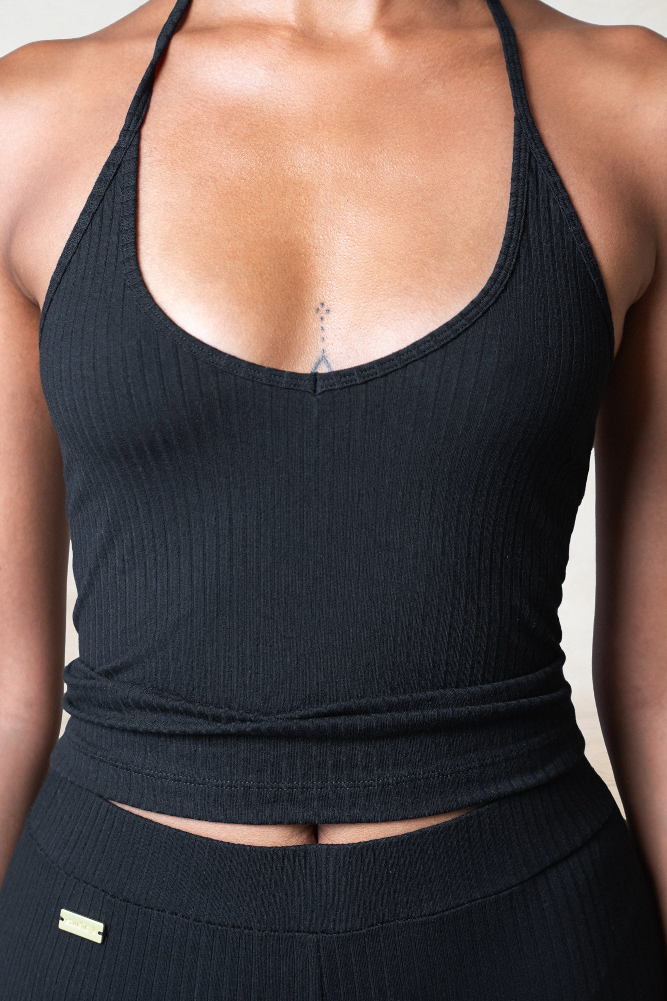 Rib Halter Neck Top